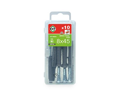 Дюбель-гвоздь GL, 8x45 потай, п/п, ЕКТ (мини-конт./10шт)