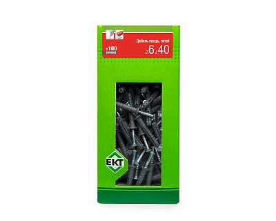 Дюбель-гвоздь GL, 6x40 потай, п/п, ЕКТ (кор. с окном/180шт)