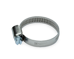 Хомут червячный (80-100 мм), ширина 9 мм, DIN3017-1, НЕРЖ. СТАЛЬ A2, W4, винт нерж.  (упак/5шт)