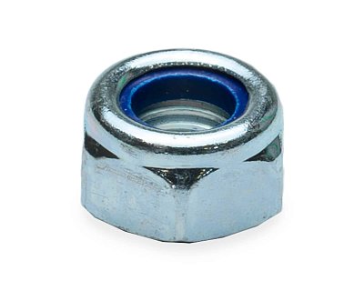Гайка М10 с контрящим кольцом, DIN 985, цинк, прочн.8 (упак/4шт)