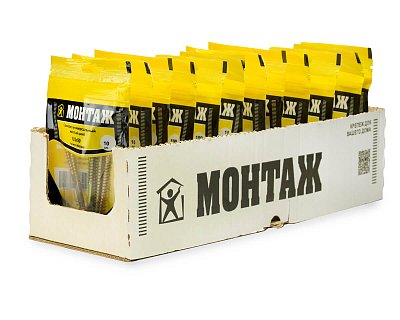 Саморез универсальный 6.0x90, желтый цинк, дой-пак S, МОНТАЖ (пакет/10шт)