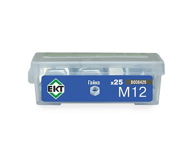 Гайка М12, цинк, прочн. 6 DIN 934 в пласт. контейнере (упак/25шт)