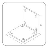 Уголок крепежный мебельный усиленный 25x25x28х1,5 мм  KSO4 (упак/200шт)