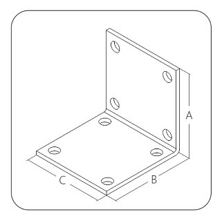 Уголок крепежный мебельный усиленный 25x25x28х1,5 мм KSO4 (шт)
