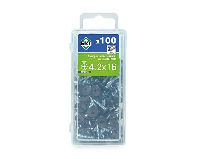 Саморез с п/ш, сверло 4.2х16 RAL8019 (упак/100шт)