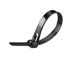 Кабельная стяжка многоразовая 7.5х150, черная (упак/10шт)