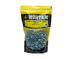 Саморез с прессшайбой 4.2x14, сверло, цинк, дой-пак L, МОНТАЖ (пакет/900шт)