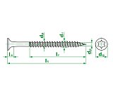 Саморез кровельный WO, острый по металлу шлиц TORX25 ДАКРОМЕТ 4,8x60 (упак/100шт)