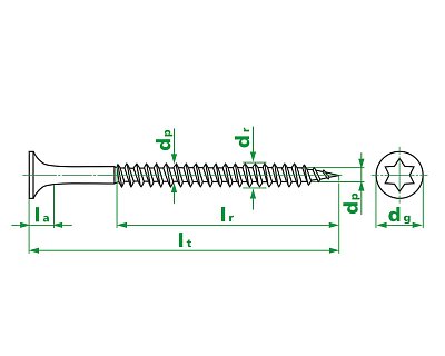 Саморез кровельный WO, острый по металлу шлиц TORX25 ДАКРОМЕТ 4,8x160 (упак/10шт)