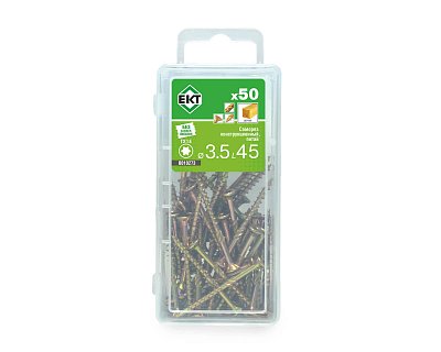 Саморез конструкционный 3.5x45, потай, желтый цинк, ЕКТ (мини-конт./50шт)