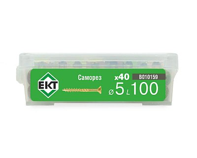 Саморез конструкционный 5.0х100, потай, желтый цинк, ЕКТ (пласт.конт./40шт)