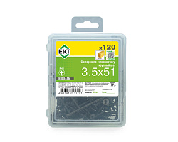 Саморез по ГК, крупный шаг 3,5х51 в пласт. контейнере (упак/120шт)