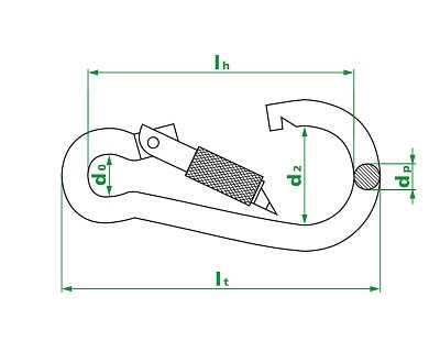 Карабин М4, с фиксатором, DIN5299D (упак/6шт)