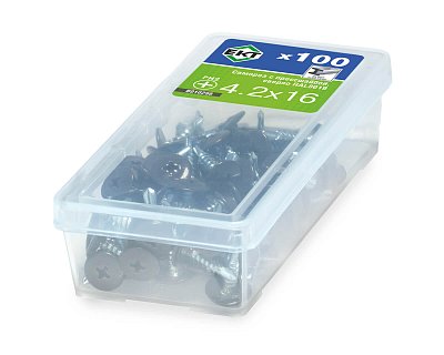 Саморез с п/ш, сверло 4.2х16 RAL8019 (упак/100шт)