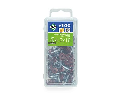Саморез с п/ш, острый 4.2х16 RAL3005 (упак/100шт)