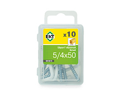 Шуруп Г-образный 5/4х50, белый, ЕКТ (упак/10шт)
