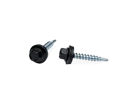 Саморез кровельный SRW-R, 5.5х19, сверло РТ3 RAL 9005 (черный) (упак/250шт)