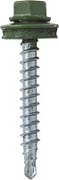 Саморез кровельный с резин. прокл. 4.8х70, сверло PT1, RAL 6005 (темно-зеленый) МОНТАЖ (упак/100шт)