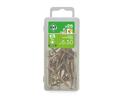 Саморез конструкционный 5.0х50, потай, желтый цинк, ЕКТ (мини-конт./25шт)