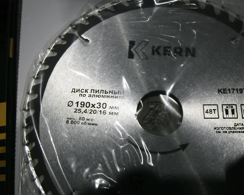 Диск пильный по дереву 190x30/25.4/20/16мм 48 зубьев KERN (шт) (Уценка)