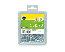 Гвоздь ершеный, 3.4х70, цинк, в пласт.контейнере, ЕКТ (упак/0.4кг)