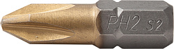 Насадка крестообразная PH1х25мм 1/4" S2 TiN GERAL (упак/10шт)
