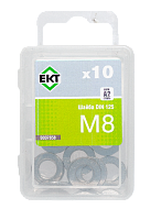 Шайба плоская М8, DIN125A, НЕРЖ. СТАЛЬ, ЕКТ (упак/10шт)