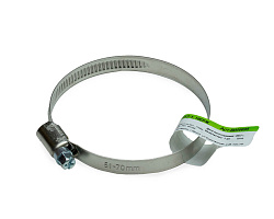 Хомут червячный (51-70 мм), ширина 9 мм, DIN3017-1, НЕРЖ. СТАЛЬ, W2, ЕКТ (с этик./1шт)