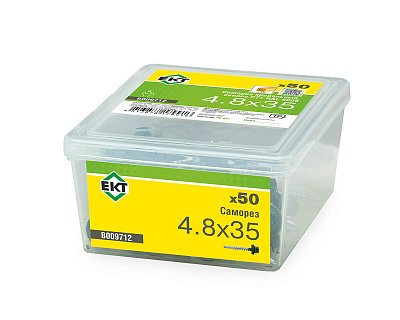 Саморез кровельный с резин. прокл. 4.8x35, сверло PT1, RAL6005, в пласт. контейнере, ЕКТ (упак/50шт)