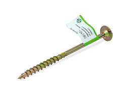 Саморез усиленный по дереву TORX40 10x180, прессшайба, желт. цинк (с этик./1шт)