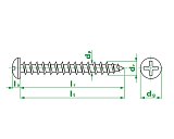 Шуруп с полукруглой головкой SDP, 6.3х70, DIN7981, цинк (упак/100шт)