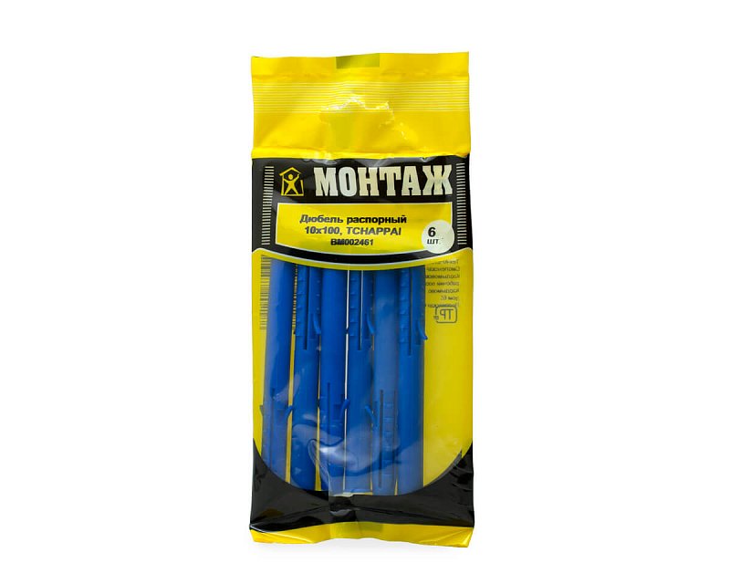 Дюбель распорный 10x100 TCHAPPAI, МОНТАЖ (пакет/6шт)