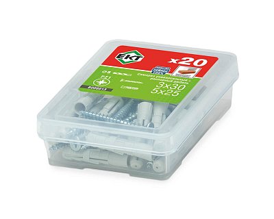 Саморез, белый цинк 3,0х30 + распорный дюбель DSD S 5х25, нейлон (упак/20шт)