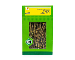 Саморез универсальный 4.0х70, желтый цинк, в коробке с окном, ЕКТ (упак/250шт)