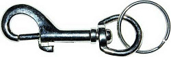 Карабин с вертлюгом и кольцом 16x80, никелированная сталь (упак/5шт)
