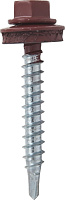 Саморез кровельный с резин. прокл. 4.8х76, сверло PT1, RAL 3011 (красно-коричневый) (упак/100шт)