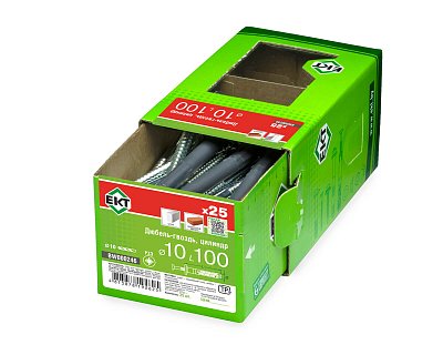 Дюбель-гвоздь GL, 10x100 цилиндр, п/п, ЕКТ (кор. с окном/25шт)