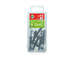 Дюбель-гвоздь GL, 6x40 потай, п/п, ЕКТ (мини-конт./10шт)