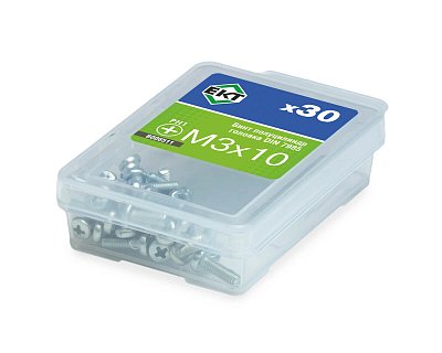 Винт 3х10 полуцилиндр. головка Ph, цинк, прочн. 4.8 DIN 7985 (упак/30шт)
