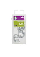 Крючок S-образный М6, цинк (упак/8шт)