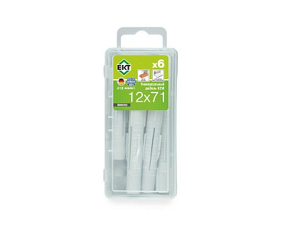 Универсальный дюбель KEW UDD 12x71, (упак/6шт) НЕЙЛОН