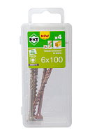 Саморез усиленный по дереву TORX30 6.0x100, потай, желт. цинк (упак/4шт)