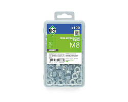 Гайка М8, цинк, прочн. 6 DIN 934 в пласт. контейнере (упак/100шт)