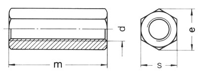 Гайка удлиняющая HCN М20х60, DIN6334 (упак/8шт)