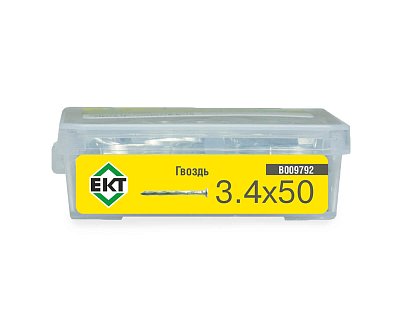 Гвоздь винтовой, 3.4x50, цинк, в пласт.контейнере, ЕКТ (упак/0.4кг)