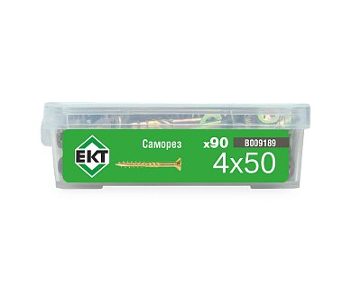 Саморез усиленный по дереву TORX20 4.0x50, потай, желт. цинк (упак/90шт)