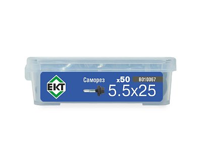 Саморез кровельный с резин. прокл. 5.5x25, сверло РТ3, RAL 7016, в пласт. контейнере, ЕКТ (упак/50шт