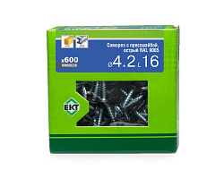 Саморез с п/ш 4.2х16 острый, RAL 9005, в коробке с окном, ЕКТ (упак/600шт)