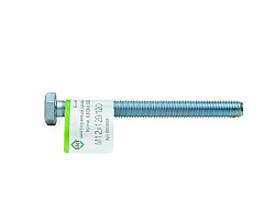 Болт с шестигранной головкой М12х120/120, DIN933 (ГОСТ 7798-70), прочн. 8.8, цинк, ЕКТ (с этик./1шт)