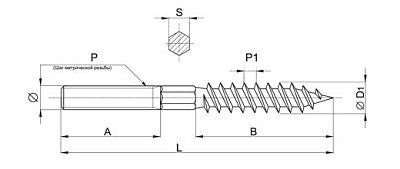 Болт-кронштейн сантехнический HB М8х60 (упак/150шт)